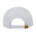 USA-made 5L White-Black Organic Twill baseball cap, back view, manufactured in Newark NJ