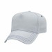 USA-made 5L White-Royal Blue Organic Twill baseball cap, 3q view, manufactured in Newark NJ