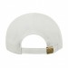 USA-made 5L White-Black Organic Twill baseball cap, back view, manufactured in Newark NJ