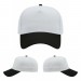USA-made 5L White-Black Organic Twill baseball cap, virtual view, manufactured in Newark NJ