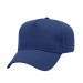 USA-made 5L Royal Blue Organic Twill baseball cap, 3q view, manufactured in Newark NJ
