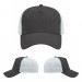 USA-made 5L Dark Gray-White Organic Twill baseball cap, virtual view, manufactured in Newark NJ