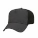 USA-made 5L Dark Gray-Black Organic Twill baseball cap, 3q view, manufactured in Newark NJ