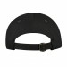 USA-made 5L Dark Gray-Black Organic Twill baseball cap, back view, manufactured in Newark NJ