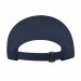 USA-made 5L White-Navy Organic Twill baseball cap, back view, manufactured in Newark NJ