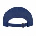 USA-made 5L Royal Blue Organic Twill baseball cap, back view, manufactured in Newark NJ