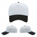 USA-made 5L White-Black Organic Twill baseball cap, virtual view, manufactured in Newark NJ