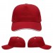 USA-made 5S Red-White Organic Twill baseball cap, virtual view, manufactured in Newark NJ