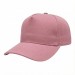 USA-made 5S Pink Organic Twill baseball cap, 3q view, manufactured in Newark NJ