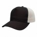 USA-made 5S Black-White Organic Twill baseball cap, 3q view, manufactured in Newark NJ