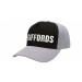 USA-made 5S Black-White Organic Twill baseball cap, decorated view, manufactured in Newark NJ