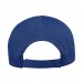 USA-made 5S White-Royal Blue Organic Twill baseball cap, back view, manufactured in Newark NJ