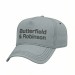 USA-made 5L Light Gray-Black Ripstop baseball cap, decorated view, manufactured in Newark NJ
