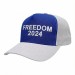 USA-made 5S Royal Blue-White Ripstop baseball cap, decorated view, manufactured in Newark NJ