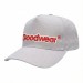 USA-made 5S White Ripstop baseball cap, decorated view, manufactured in Newark NJ