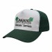 USA-made 5S White-Hunter Green Ripstop baseball cap, decorated view, manufactured in Newark NJ