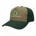 USA-made 5S Khaki-Hunter Green Ripstop baseball cap, decorated view, manufactured in Newark NJ