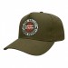 USA-made 5S Olive Ripstop baseball cap, decorated view, manufactured in Newark NJ