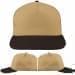 USA Made Khaki-Black Low Crown 5 Panel Cap