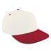 White Low Crown 5 Panel-Red Visor, Eyelets