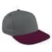 Light Gray Low Crown 5 Panel-Burgundy Visor, Eyelets