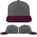 USA Made Light Gray-Burgundy Low Crown 5 Panel Cap