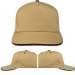 USA Made Khaki-Burgundy Low Crown 5 Panel Cap