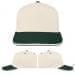 USA Made White-Hunter Green Low Crown 5 Panel Cap