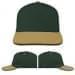 USA Made Hunter Green-Khaki Low Crown 5 Panel Cap