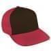 Black Low Crown 5 Panel-Red Back Half, Visor