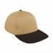 Khaki Low Crown 5 Panel-Black Button, Visor