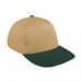 Khaki Low Crown 5 Panel-Hunter Green Button, Visor