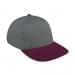 Light Gray Low Crown 5 Panel-Burgundy Button, Visor