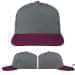 USA Made Light Gray-Burgundy Low Crown 5 Panel Cap