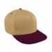 Khaki High Crown Trucker-Burgundy Visor, Eyelets