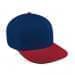 Navy High Crown Trucker-Red Visor, Eyelets