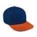 Navy High Crown Trucker-Orange Visor, Eyelets