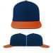 USA Made Navy-Orange High Crown Trucker Cap