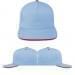 USA Made Light Blue-Red High Crown Trucker Cap