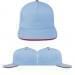 USA Made Light Blue-Red High Crown Trucker Cap