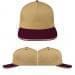 USA Made Khaki-Burgundy High Crown Trucker Cap