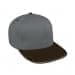 Light Gray High Crown Trucker-Black Visor, Eyelets