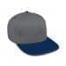 Light Gray High Crown Trucker-Navy Visor, Eyelets