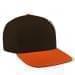 Black High Crown Trucker-Orange Button, Visor