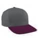 Light Gray High Crown Trucker-Burgundy Button, Visor