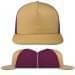 USA Made Khaki-Burgundy High Crown Trucker Cap