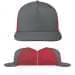 USA Made Light Gray-Red High Crown Trucker Cap