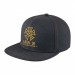 USA-made 6H Dark Gray Chino baseball cap, decorated view, manufactured in Newark NJ