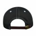 USA-made 6H Black-White Chino baseball cap, back view, manufactured in Newark NJ