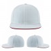 USA-made 6H White-Red Chino baseball cap, virtual view, manufactured in Newark NJ